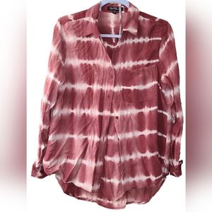 NWT Velvet Heart Tie Dye Button Down Shirt Women Size Medium